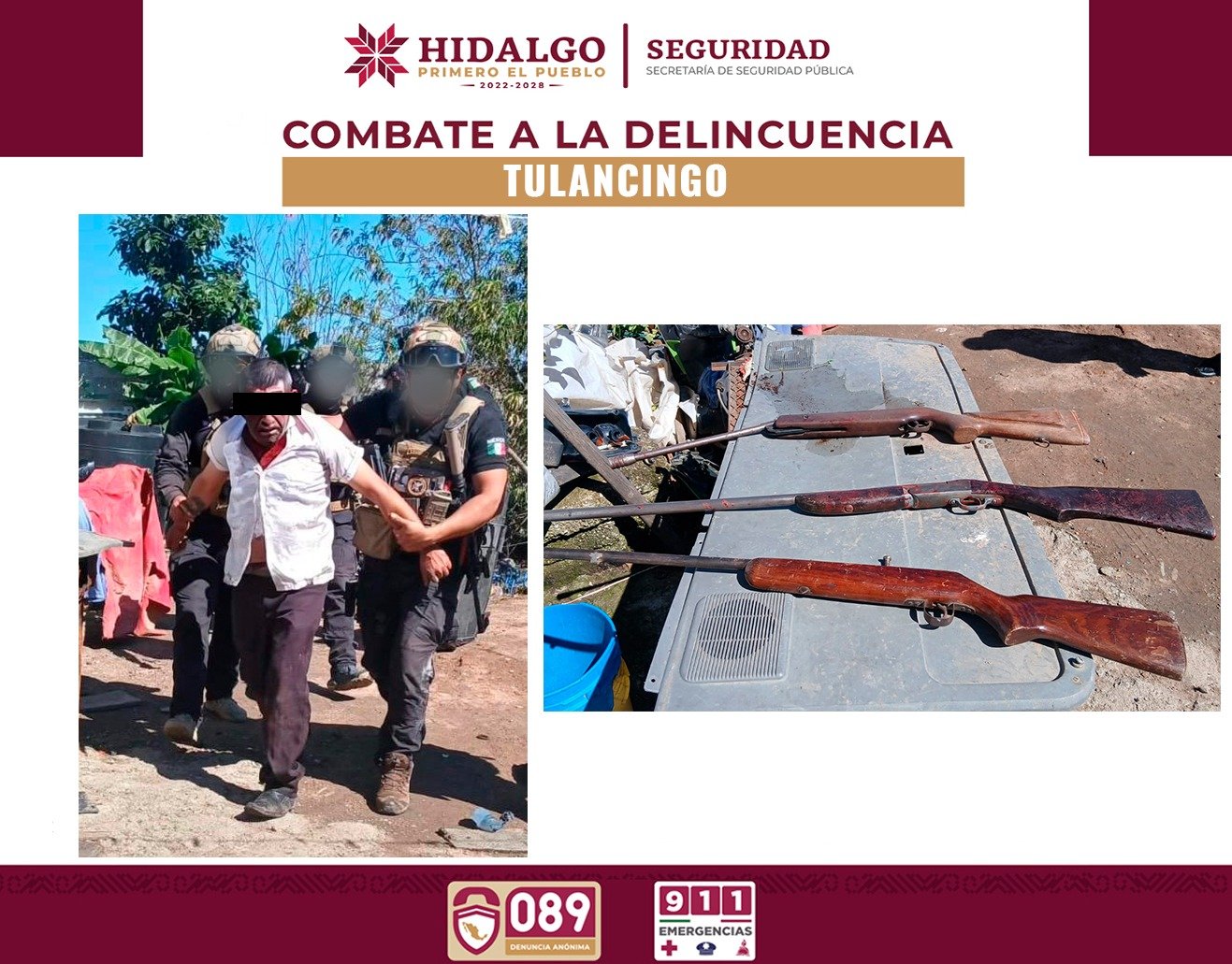 SSPH rescata a mujer privada de la libertad y detiene a su presunto agresor